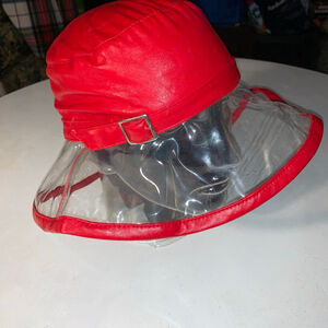 Women's HEASLIP Red Clear Rain Bucket Hat One Size